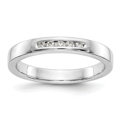 0.09ct. CZ Solid Real 14K White Gold 5-Stone Channel Wedding Band Ring