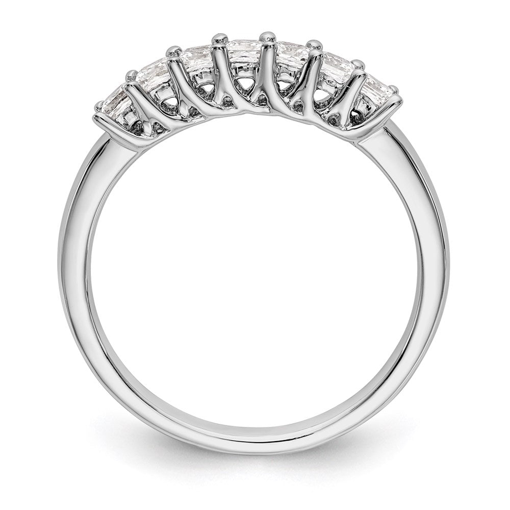 14K White Gold 7-Stone Real Diamond Band