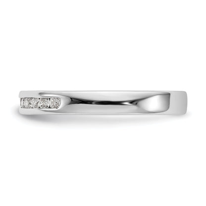 0.12ct. CZ Solid Real 14K White Gold 7-Stone Channel Wedding Band Ring