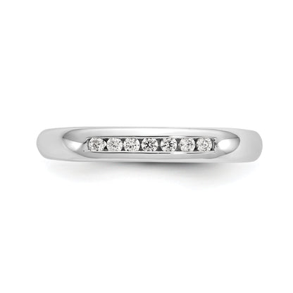 0.10ct. CZ Solid Real 14K White Gold 7-Stone Channel Wedding Band Ring