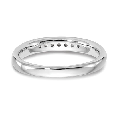 0.10ct. CZ Solid Real 14K White Gold 7-Stone Channel Wedding Band Ring