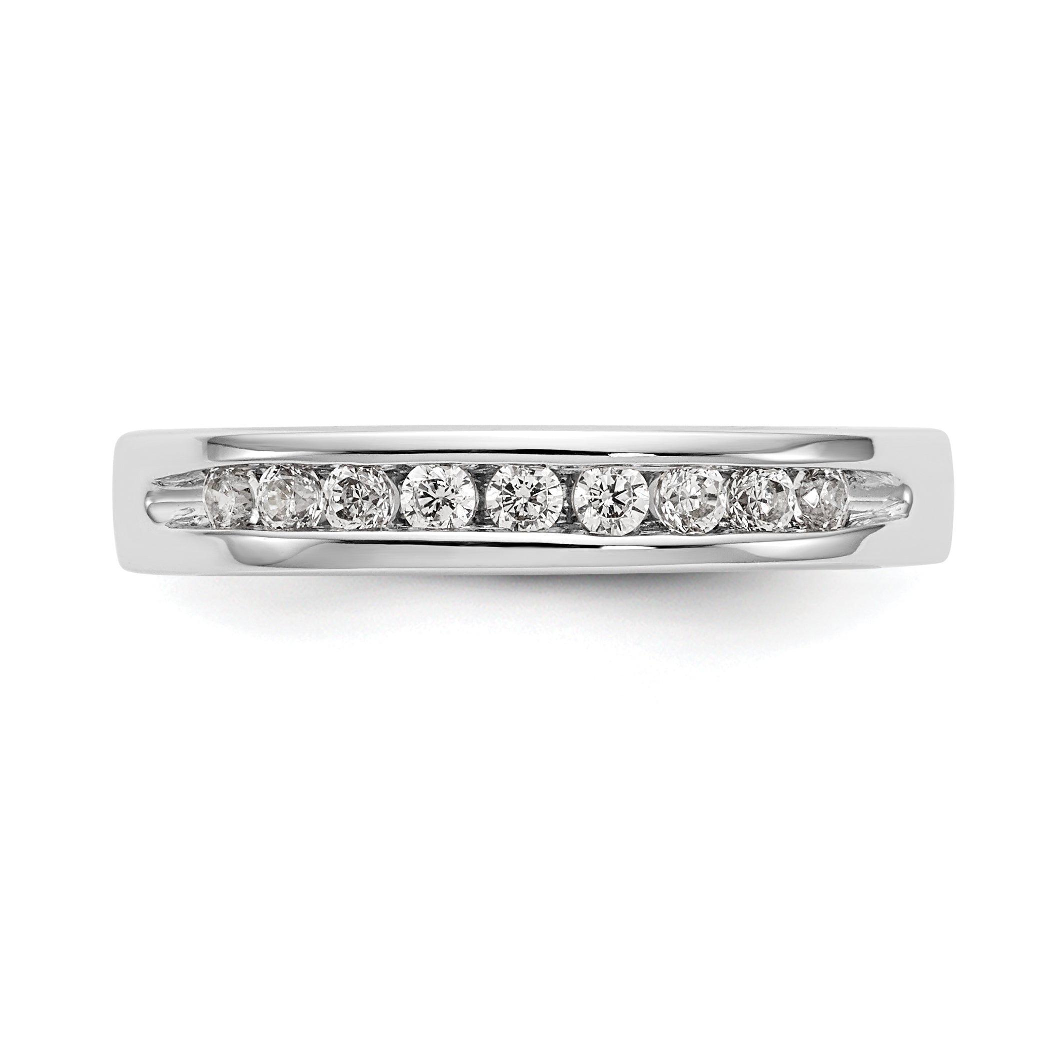 0.25ct. CZ Solid Real 14K White Gold 9-1.9mm Stone ladies Wedding Band Ring