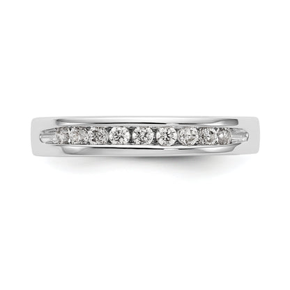 0.25ct. CZ Solid Real 14K White Gold 9-1.9mm Stone ladies Wedding Band Ring