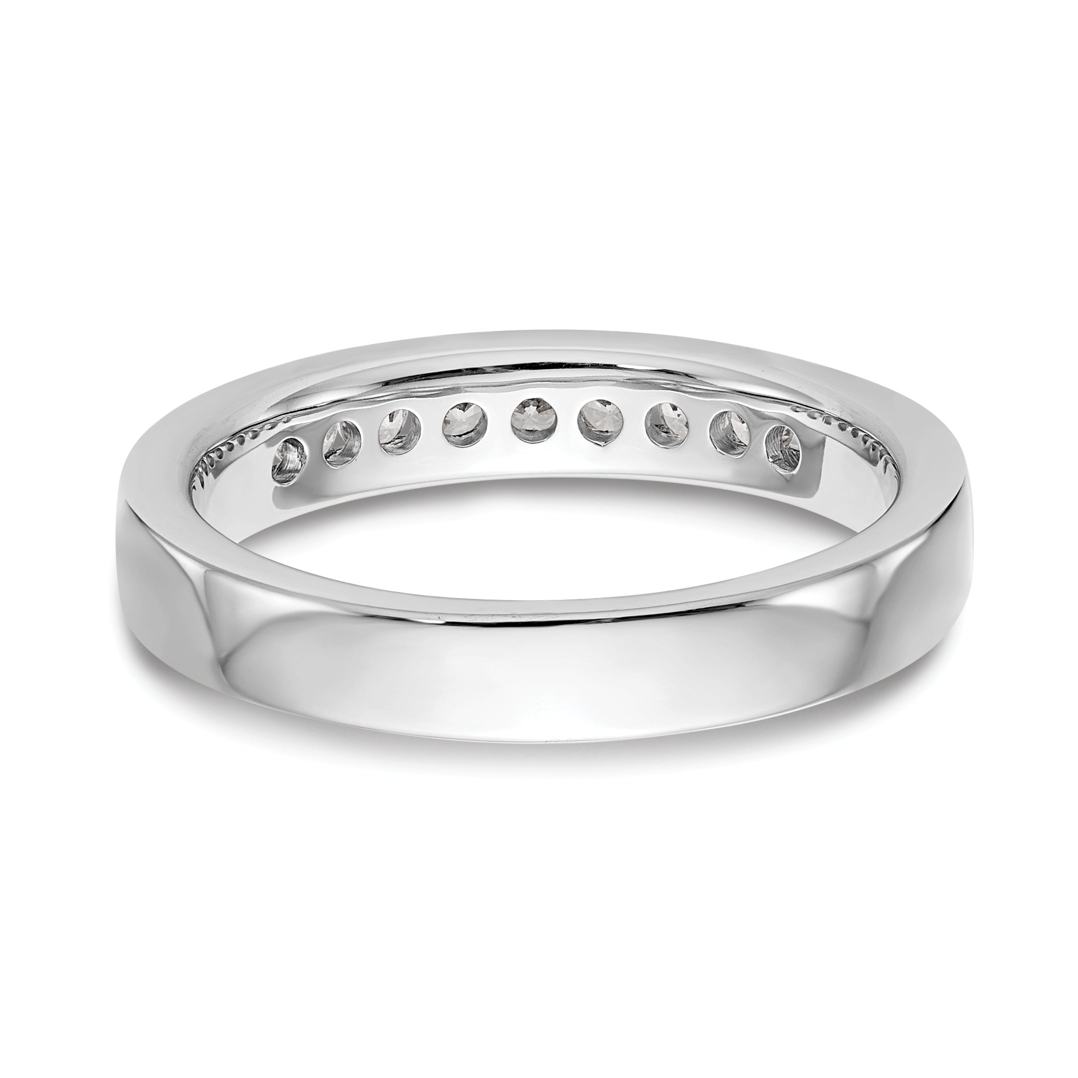 0.25ct. CZ Solid Real 14K White Gold 9-1.9mm Stone ladies Wedding Band Ring