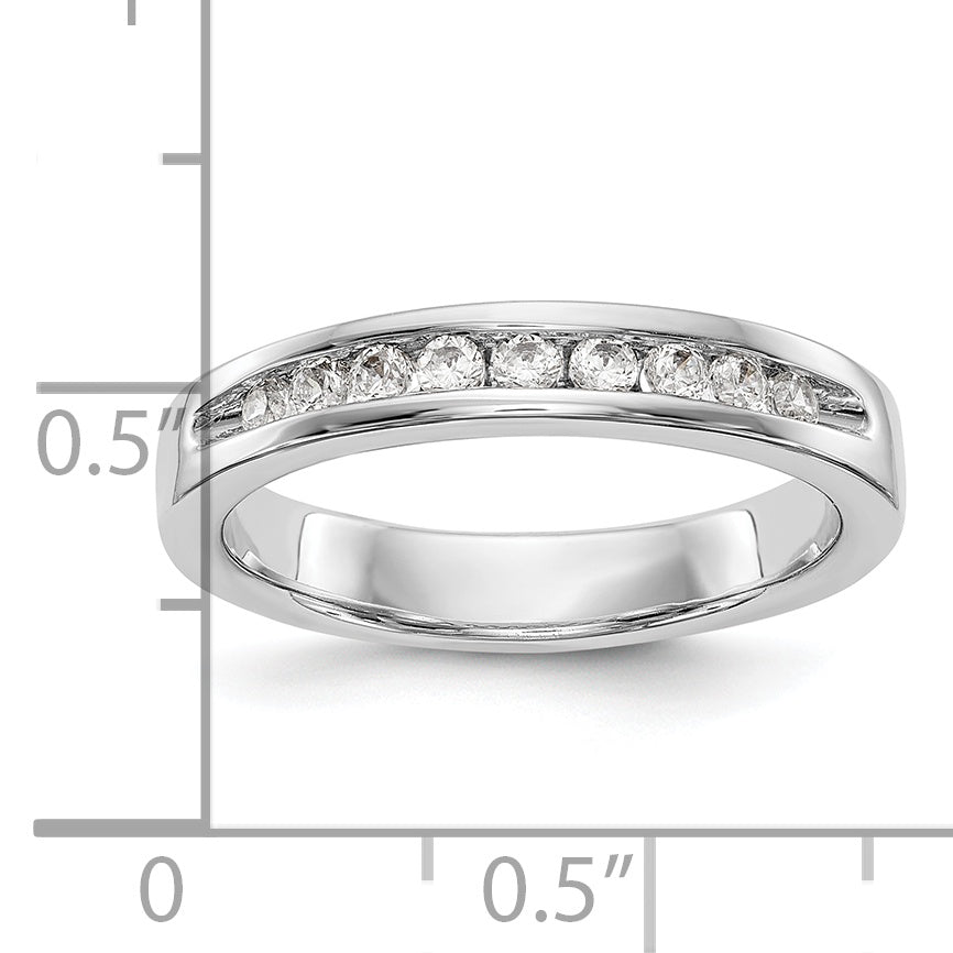 0.25ct. CZ Solid Real 14K White Gold 9-1.9mm Stone ladies Wedding Band Ring