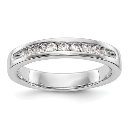 0.25ct. CZ Solid Real 14K White Gold 9-1.9mm Stone ladies Wedding Band Ring