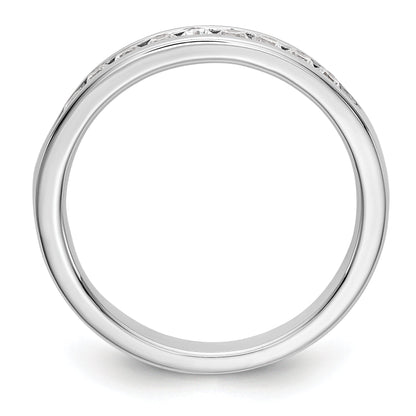 0.32ct. CZ Solid Real 14K White Gold 9-2mm Stone Ladies Wedding Band Ring