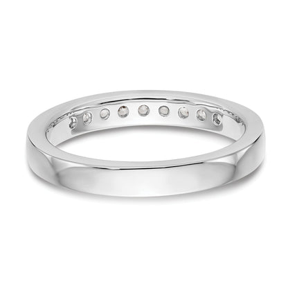 0.32ct. CZ Solid Real 14K White Gold 9-2mm Stone Ladies Wedding Band Ring
