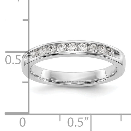 0.32ct. CZ Solid Real 14K White Gold 9-2mm Stone Ladies Wedding Band Ring
