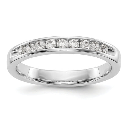 0.32ct. CZ Solid Real 14K White Gold 9-2mm Stone Ladies Wedding Band Ring