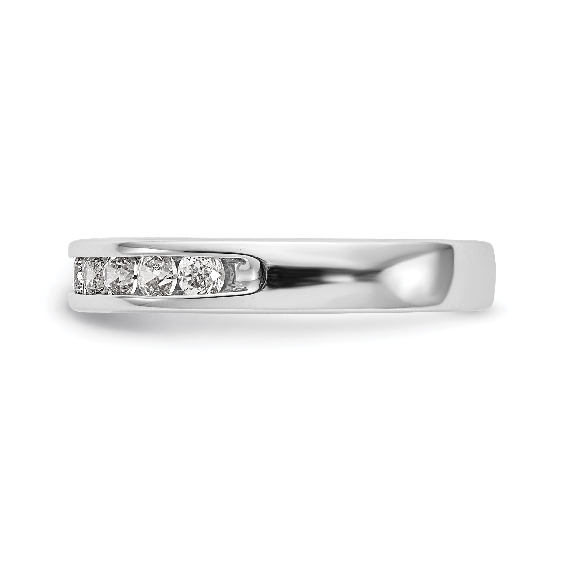0.47ct. CZ Solid Real 14K White Gold 9-2.4mm Stone Ladies Wedding Band Ring