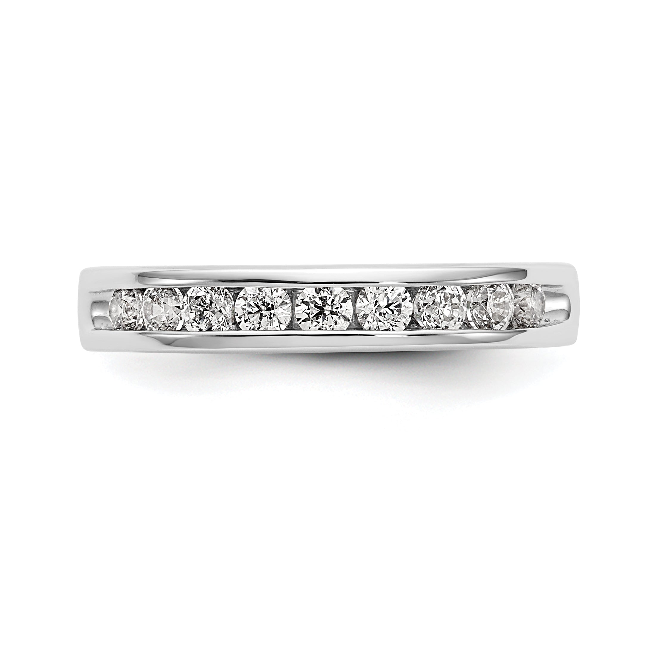 0.47ct. CZ Solid Real 14K White Gold 9-2.4mm Stone Ladies Wedding Band Ring