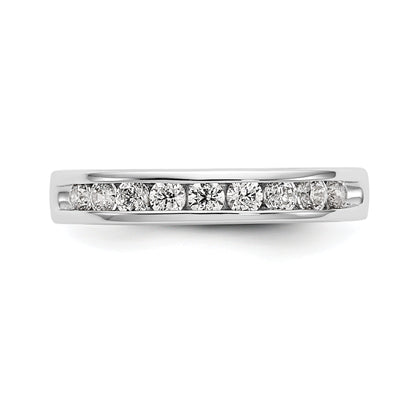 0.47ct. CZ Solid Real 14K White Gold 9-2.4mm Stone Ladies Wedding Band Ring