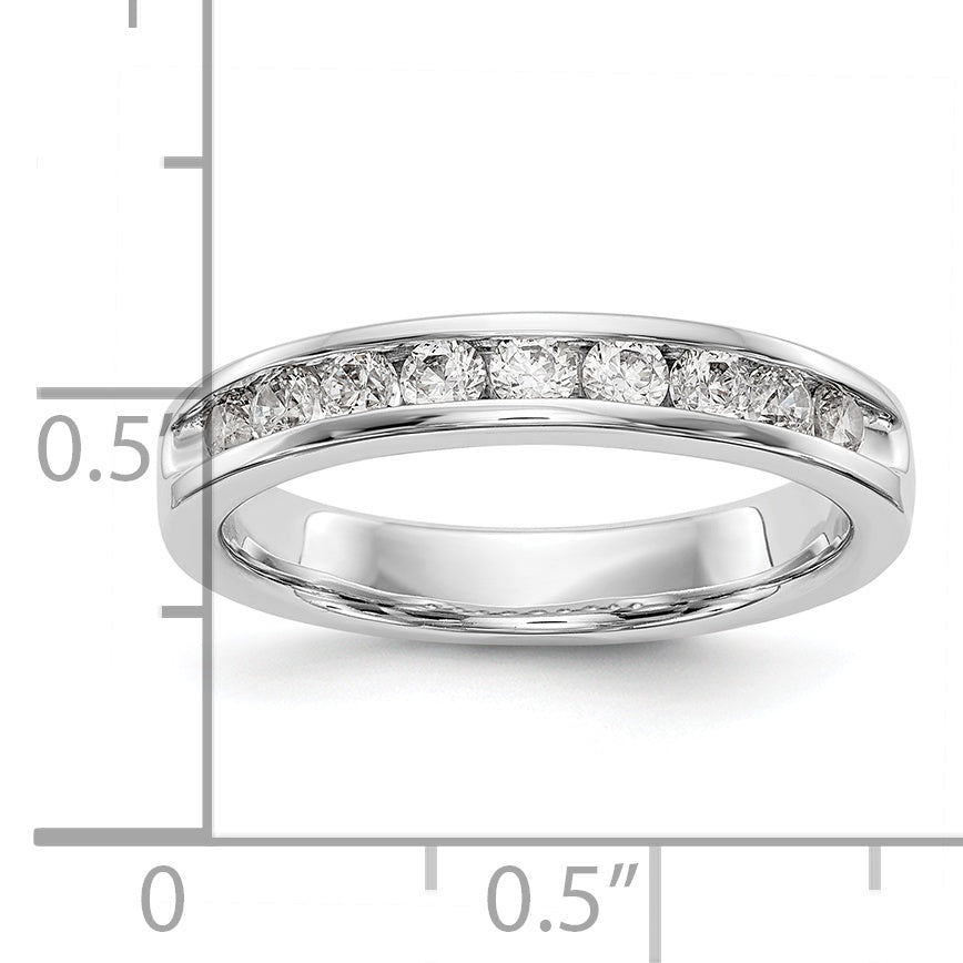 0.47ct. CZ Solid Real 14K White Gold 9-2.4mm Stone Ladies Wedding Band Ring