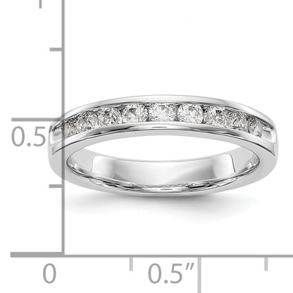 0.47ct. CZ Solid Real 14K White Gold 9-2.4mm Stone Ladies Wedding Band Ring