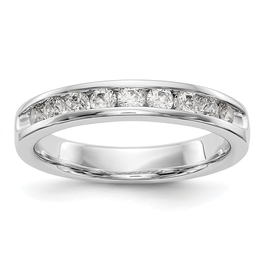 0.47ct. CZ Solid Real 14K White Gold 9-2.4mm Stone Ladies Wedding Band Ring