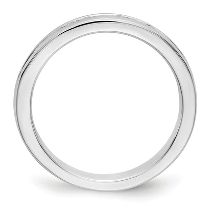 0.20ct. CZ Solid Real 14K White Gold 10-1.7mm Stone Ladies Wedding Band Ring