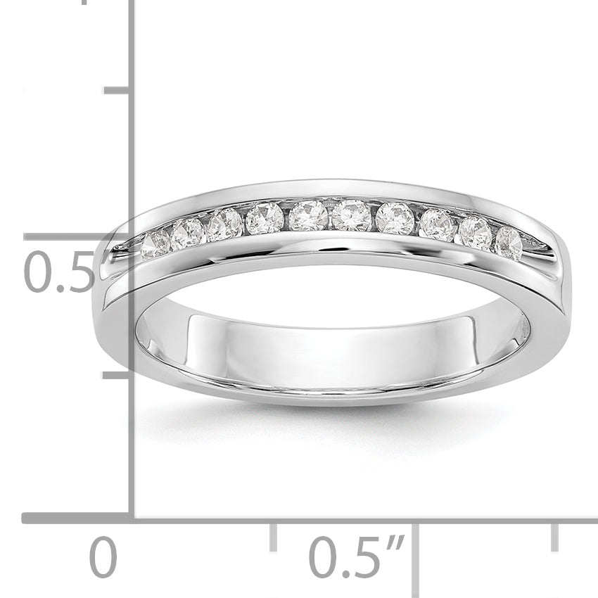 0.20ct. CZ Solid Real 14K White Gold 10-1.7mm Stone Ladies Wedding Band Ring