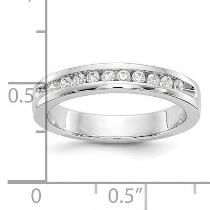 0.20ct. CZ Solid Real 14K White Gold 10-1.7mm Stone Ladies Wedding Band Ring