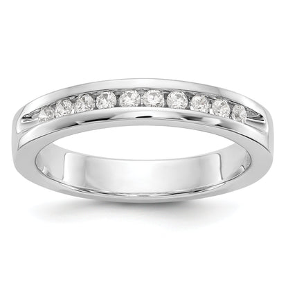 0.20ct. CZ Solid Real 14K White Gold 10-1.7mm Stone Ladies Wedding Band Ring