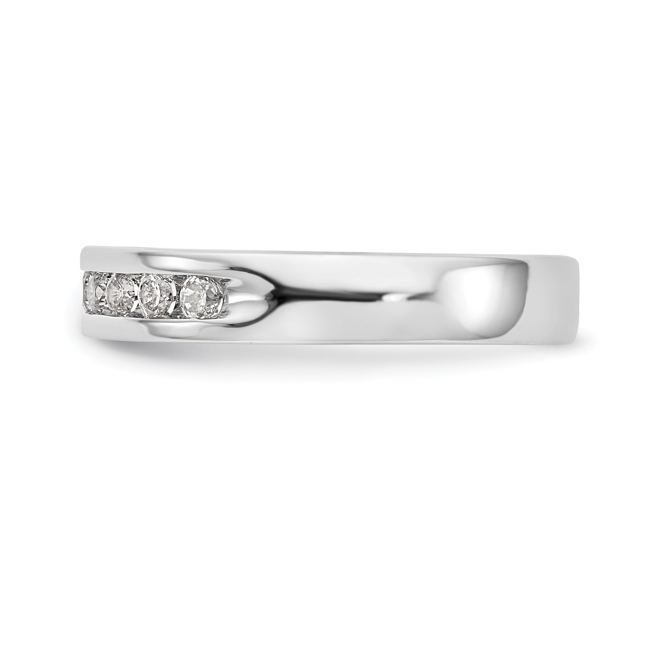 0.35ct. CZ Solid Real 14K White Gold 10-2mm Stone Ladies Wedding Band Ring