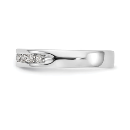 0.35ct. CZ Solid Real 14K White Gold 10-2mm Stone Ladies Wedding Band Ring