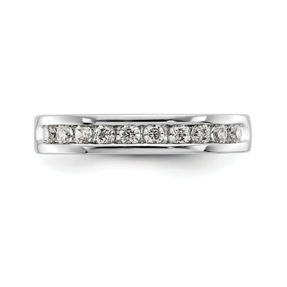 0.35ct. CZ Solid Real 14K White Gold 10-2mm Stone Ladies Wedding Band Ring