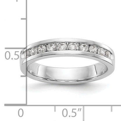 0.35ct. CZ Solid Real 14K White Gold 10-2mm Stone Ladies Wedding Band Ring