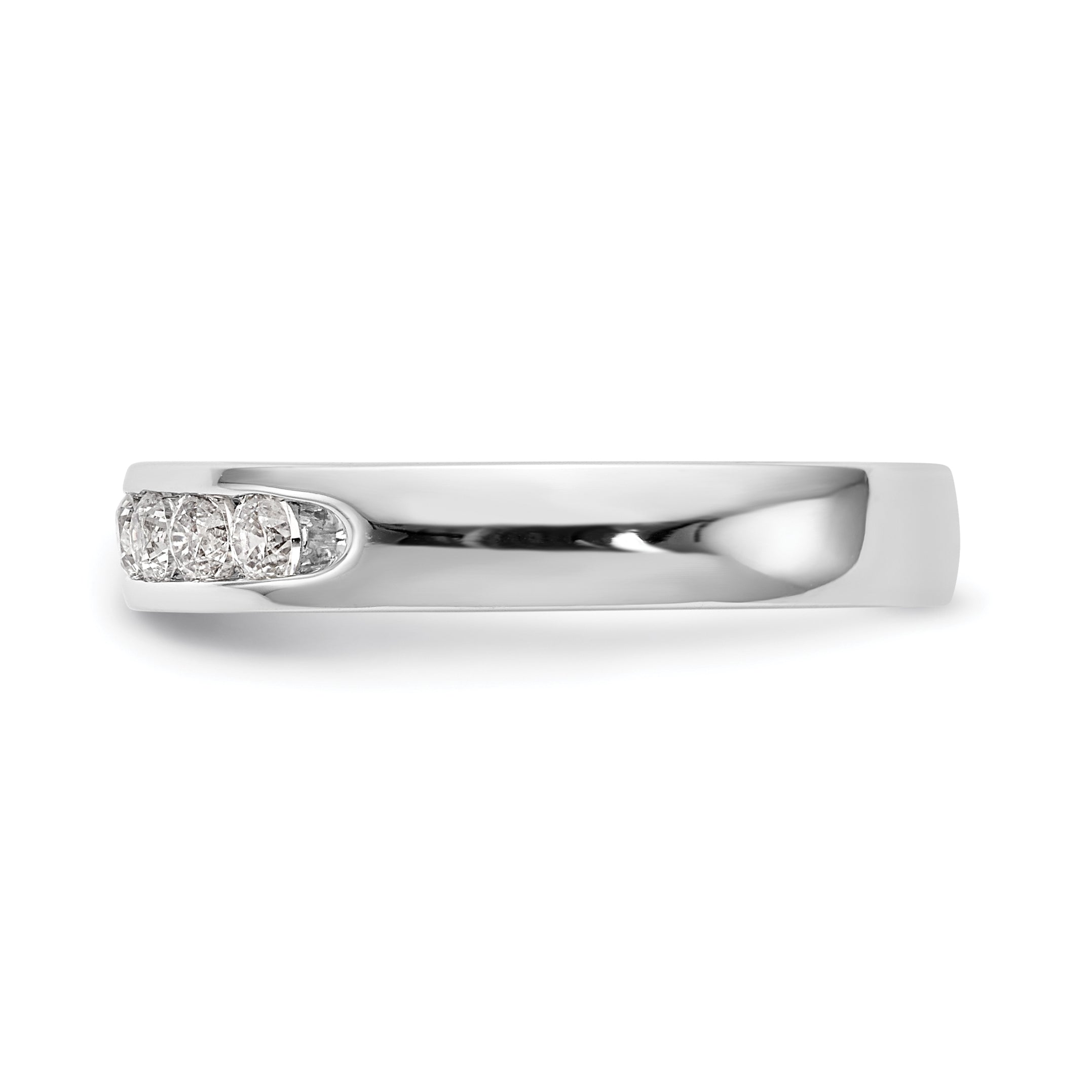 0.52ct. CZ Solid Real 14K White Gold 10-2.4mm Stone Ladies Wedding Band Ring