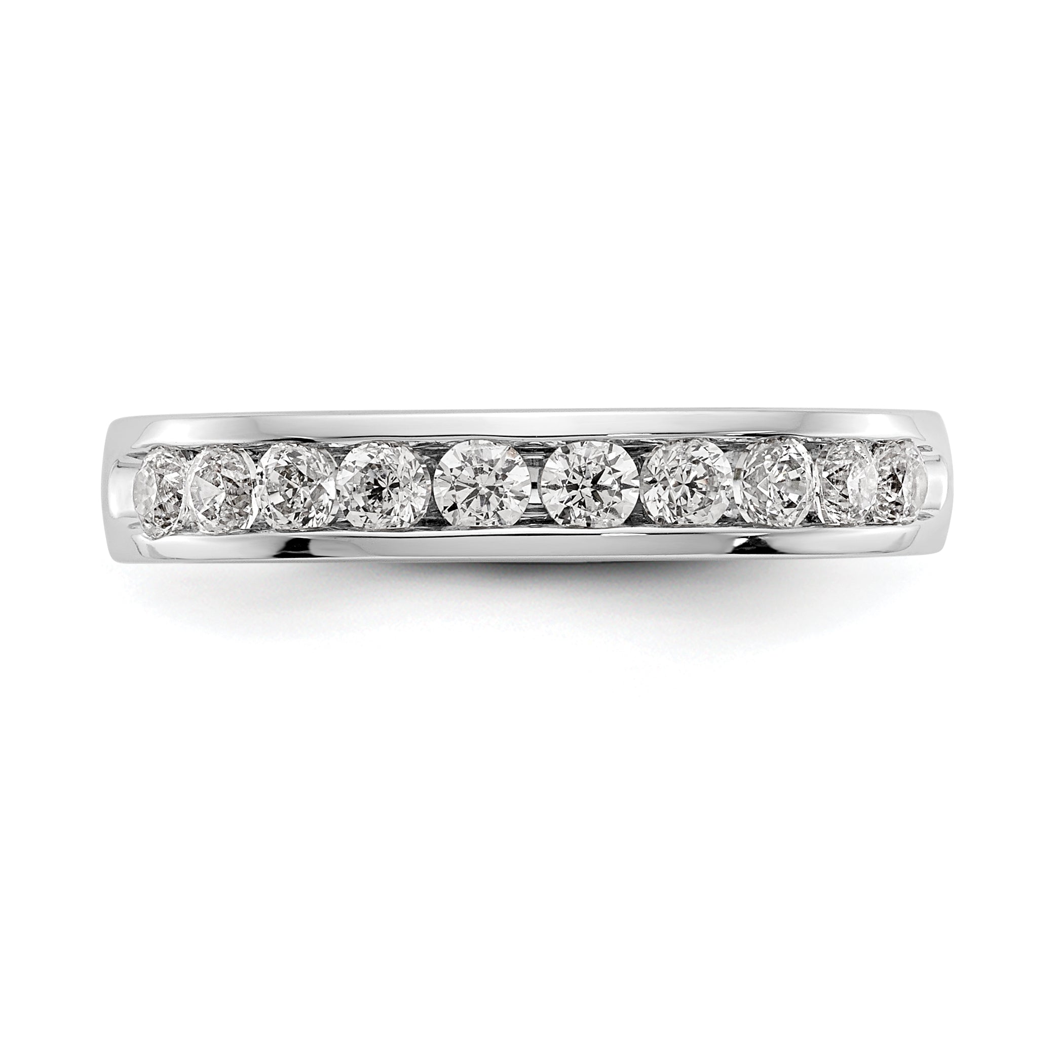 0.52ct. CZ Solid Real 14K White Gold 10-2.4mm Stone Ladies Wedding Band Ring