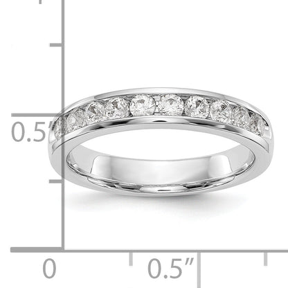 0.52ct. CZ Solid Real 14K White Gold 10-2.4mm Stone Ladies Wedding Band Ring