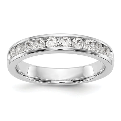 0.52ct. CZ Solid Real 14K White Gold 10-2.4mm Stone Ladies Wedding Band Ring