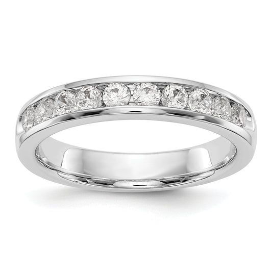 0.52ct. CZ Solid Real 14K White Gold 10-2.4mm Stone Ladies Wedding Band Ring