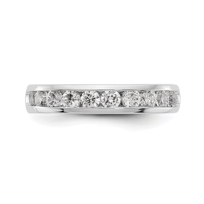 0.79ct. CZ Solid Real 14K White Gold 10-2.7mm Stone Ladies Wedding Band Ring