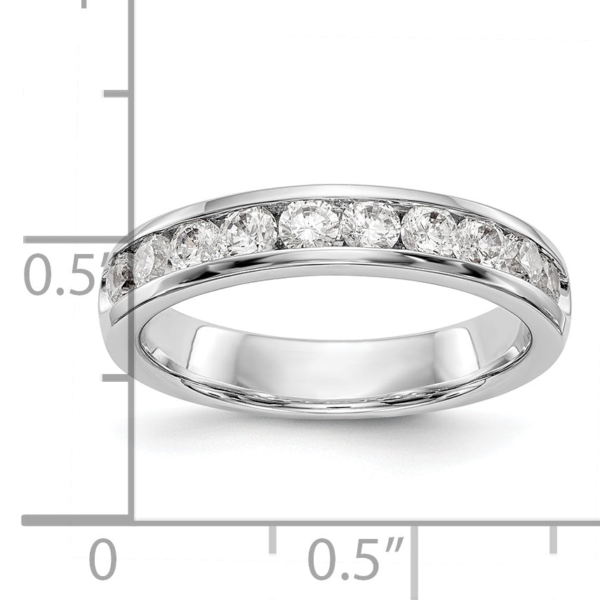 0.79ct. CZ Solid Real 14K White Gold 10-2.7mm Stone Ladies Wedding Band Ring