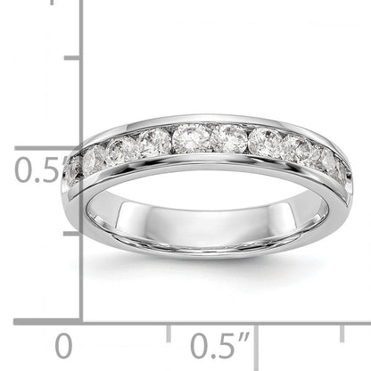 0.79ct. CZ Solid Real 14K White Gold 10-2.7mm Stone Ladies Wedding Band Ring