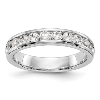 0.79ct. CZ Solid Real 14K White Gold 10-2.7mm Stone Ladies Wedding Band Ring