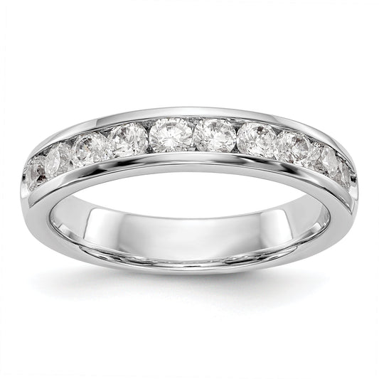 0.79ct. CZ Solid Real 14K White Gold 10-2.7mm Stone Ladies Wedding Band Ring
