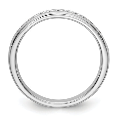 0.22ct. CZ Solid Real 14K White Gold 11-1.7mm Stone Ladies Wedding Band Ring