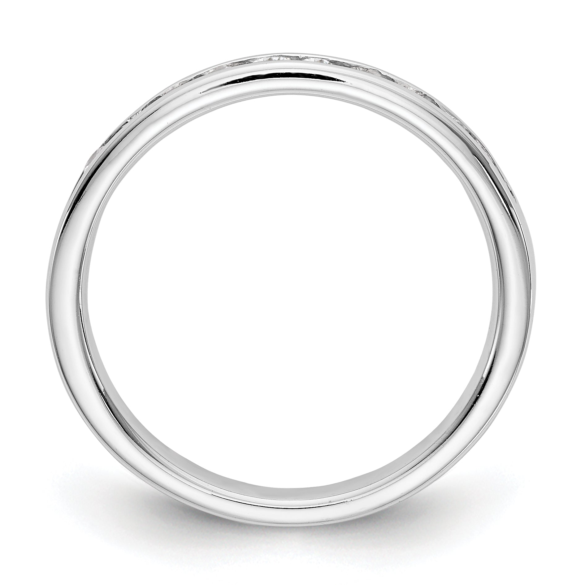 0.31ct. CZ Solid Real 14K White Gold 11-1.9mm Stone Ladies Wedding Band Ring