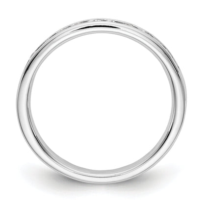 0.31ct. CZ Solid Real 14K White Gold 11-1.9mm Stone Ladies Wedding Band Ring