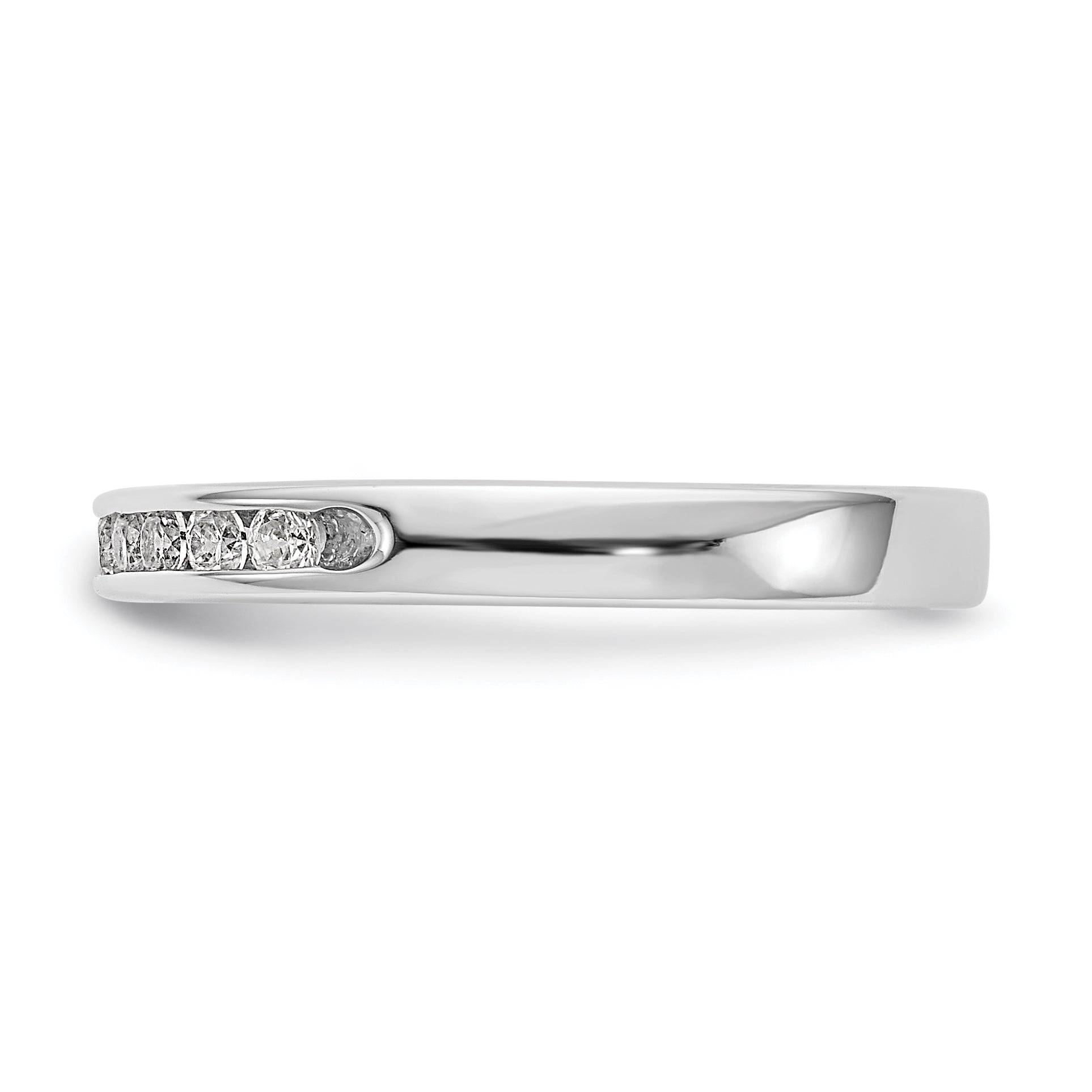 0.31ct. CZ Solid Real 14K White Gold 11-1.9mm Stone Ladies Wedding Band Ring