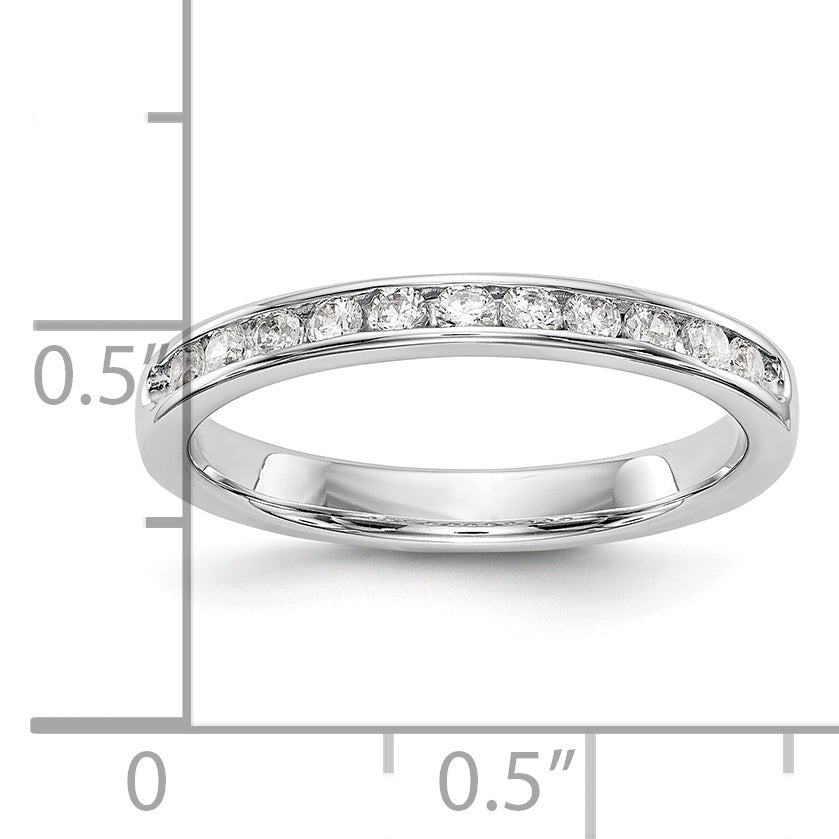 0.31ct. CZ Solid Real 14K White Gold 11-1.9mm Stone Ladies Wedding Band Ring