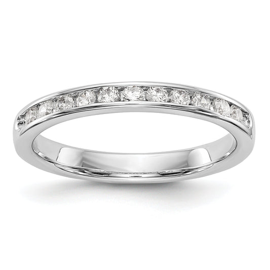 0.31ct. CZ Solid Real 14K White Gold 11-1.9mm Stone Ladies Wedding Band Ring