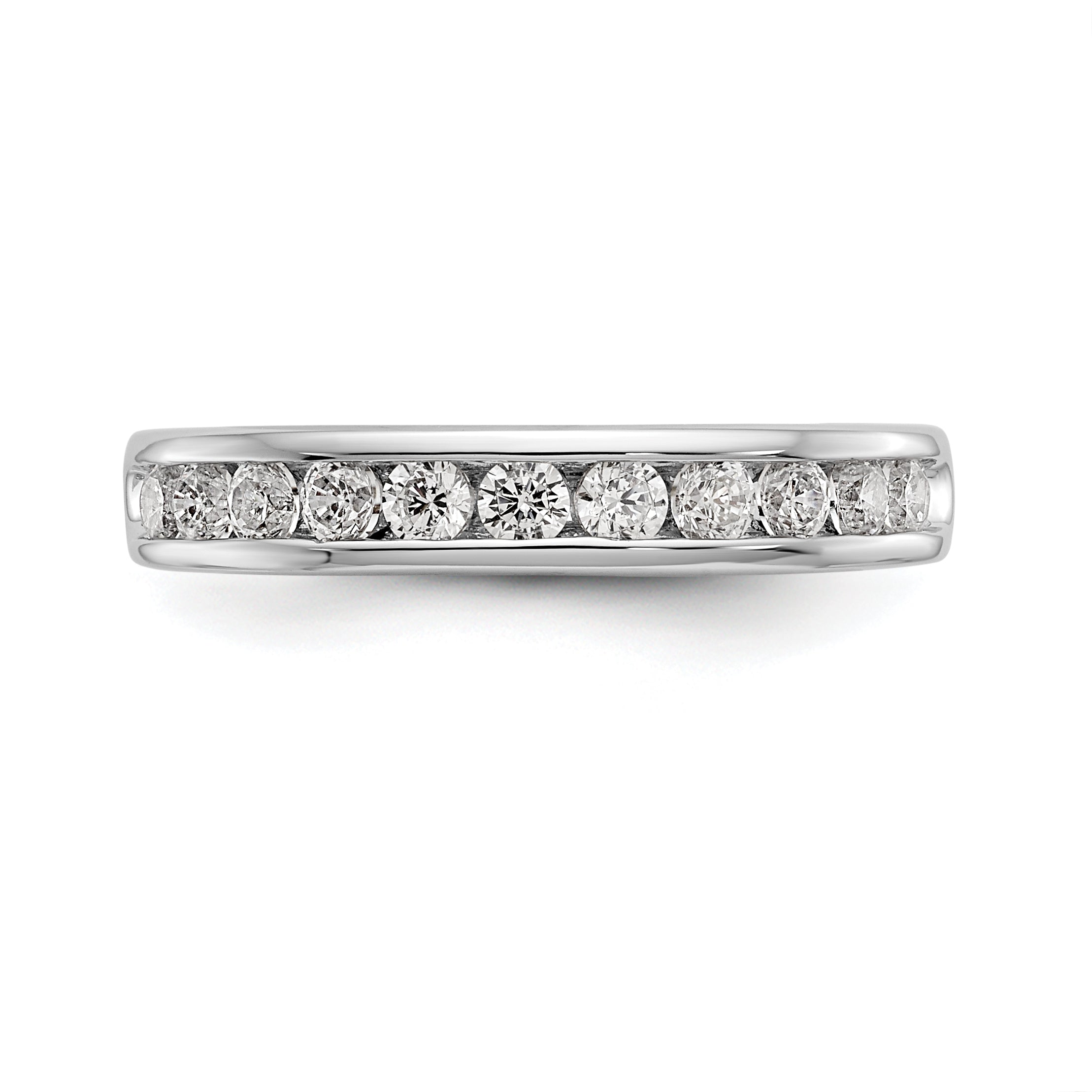0.51ct. CZ Solid Real 14K White Gold 11-2.25mm Stone  Ladies Wedding Band Ring