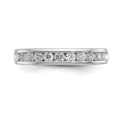 0.51ct. CZ Solid Real 14K White Gold 11-2.25mm Stone  Ladies Wedding Band Ring