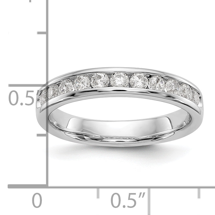 0.51ct. CZ Solid Real 14K White Gold 11-2.25mm Stone  Ladies Wedding Band Ring