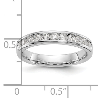 0.51ct. CZ Solid Real 14K White Gold 11-2.25mm Stone  Ladies Wedding Band Ring