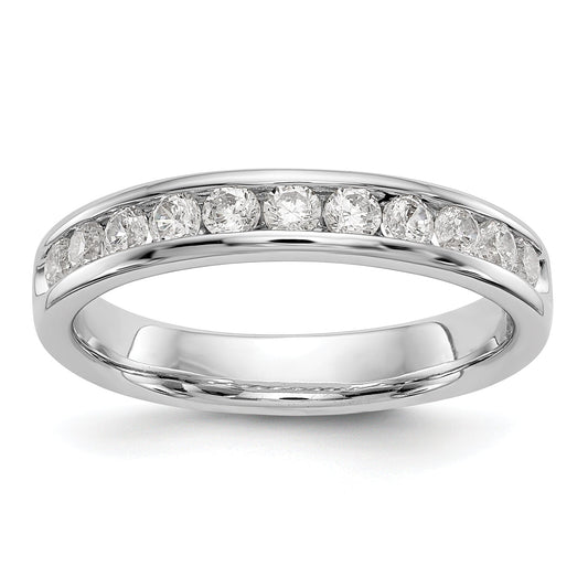 0.51ct. CZ Solid Real 14K White Gold 11-2.25mm Stone  Ladies Wedding Band Ring