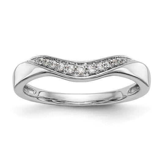 0.08ct. CZ Solid Real 14K White Gold Wedding Band Ring